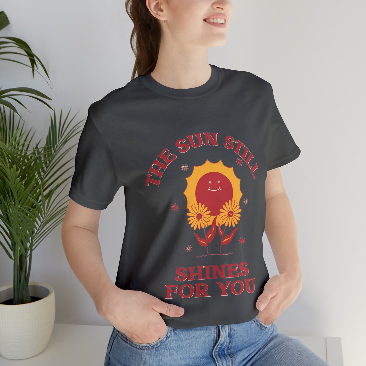 Sunshine Embrace T-Shirt on Unisex Jersey Short Sleeve Tee