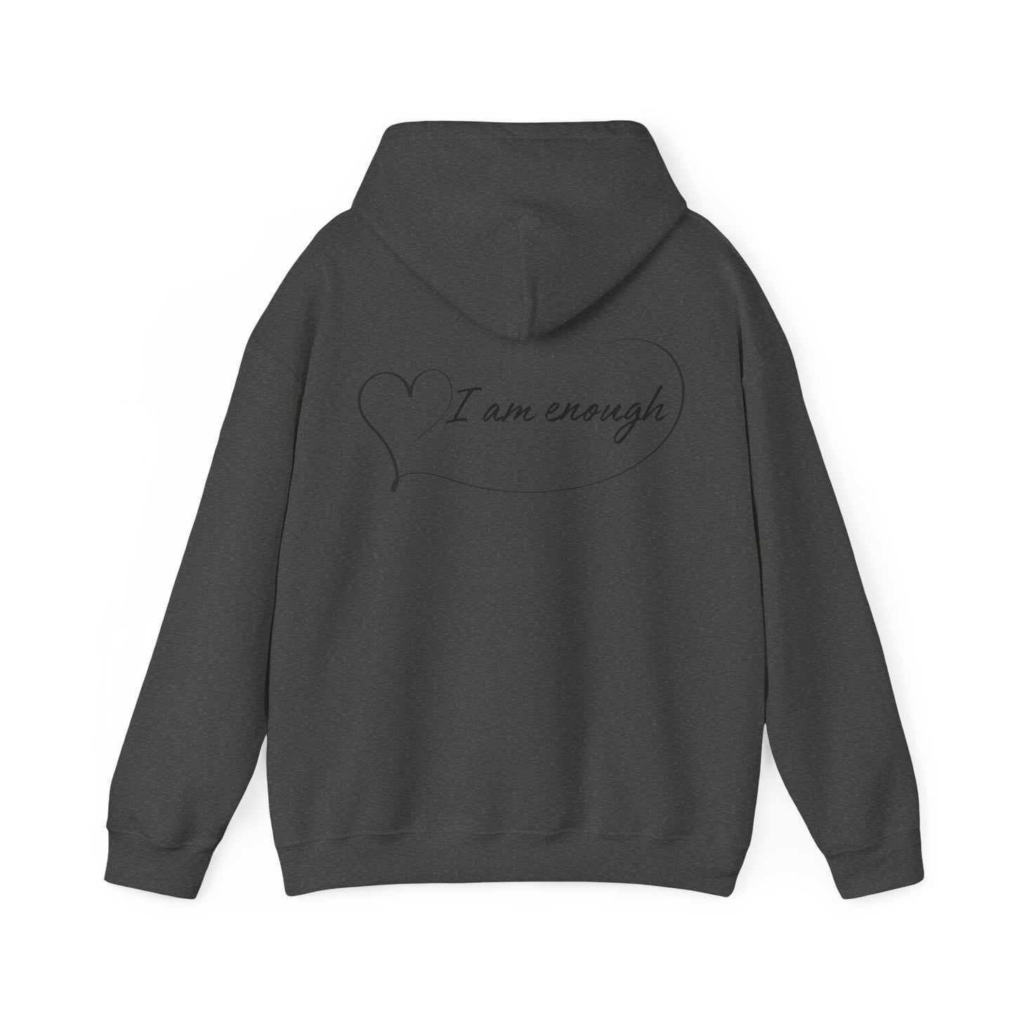 Mirror Reflection 'I Am Enough' Hoodie on Unisex Heavy Blend™ Hooded Sweatshirt