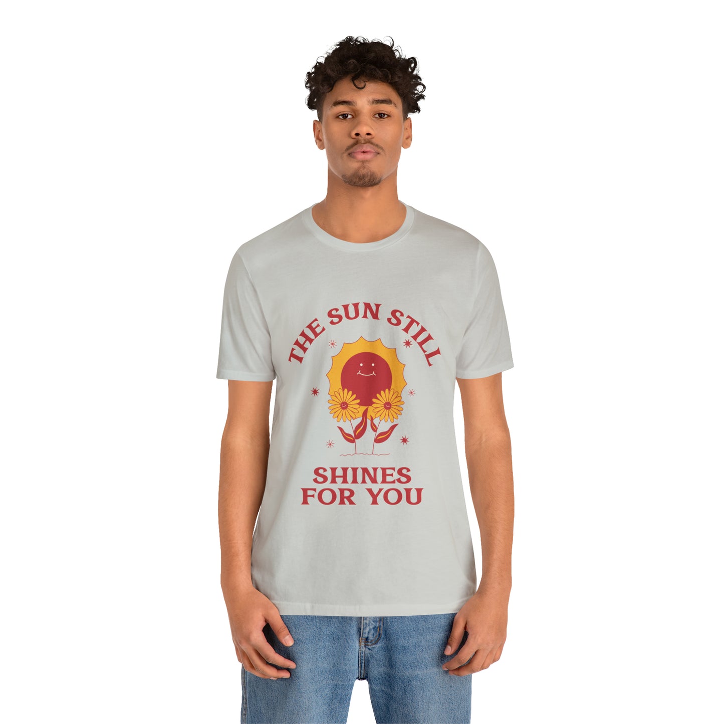 Sunshine Embrace T-Shirt on Unisex Jersey Short Sleeve Tee