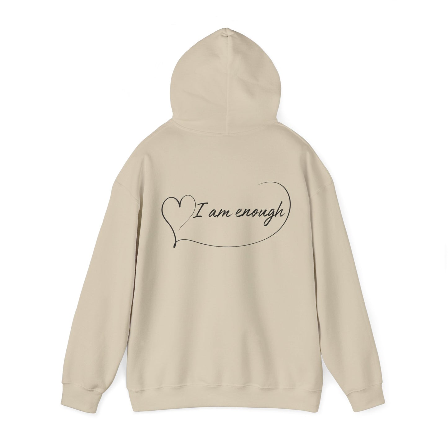 Mirror Reflection 'I Am Enough' Hoodie on Unisex Heavy Blend™ Hooded Sweatshirt