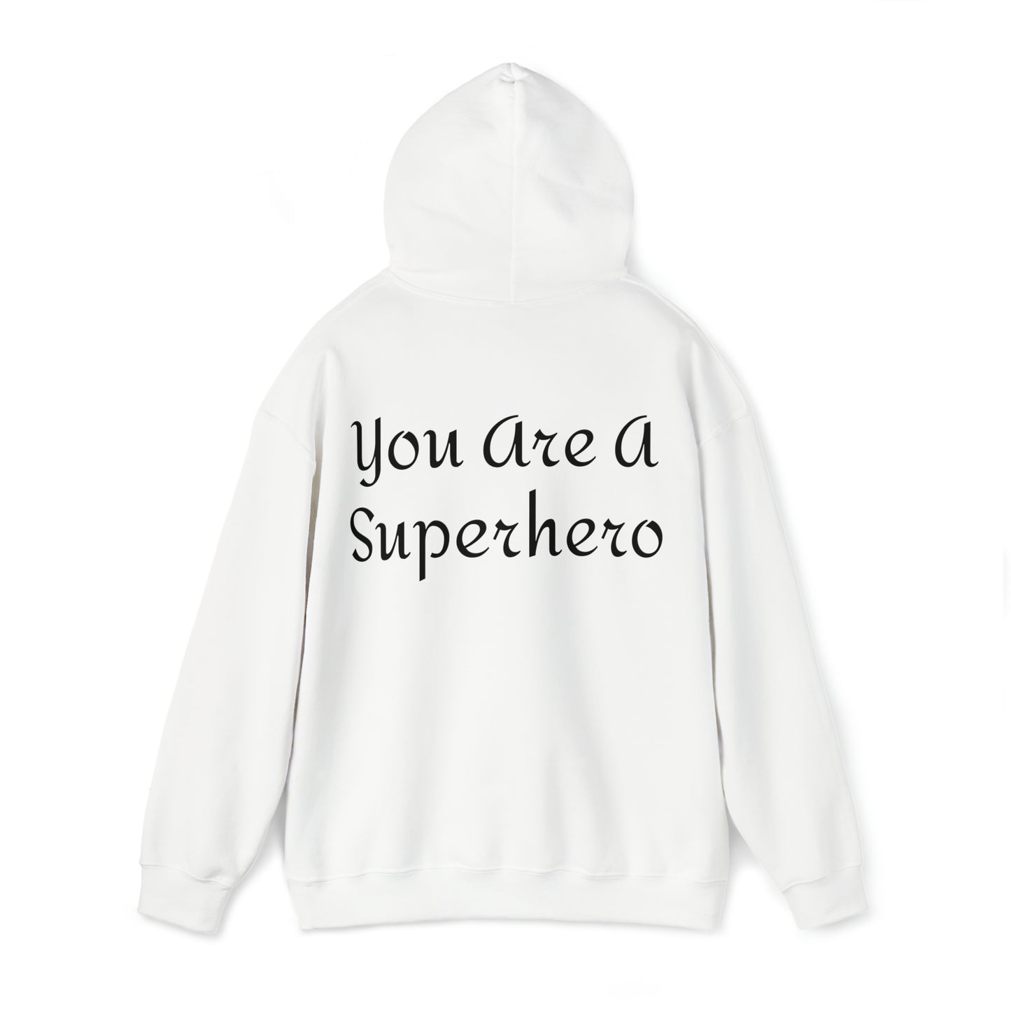 Mirror Hero Affirmation Hoodie on Unisex Heavy Blend™ Hooded Sweatshirt You Are A Superhero Reverse