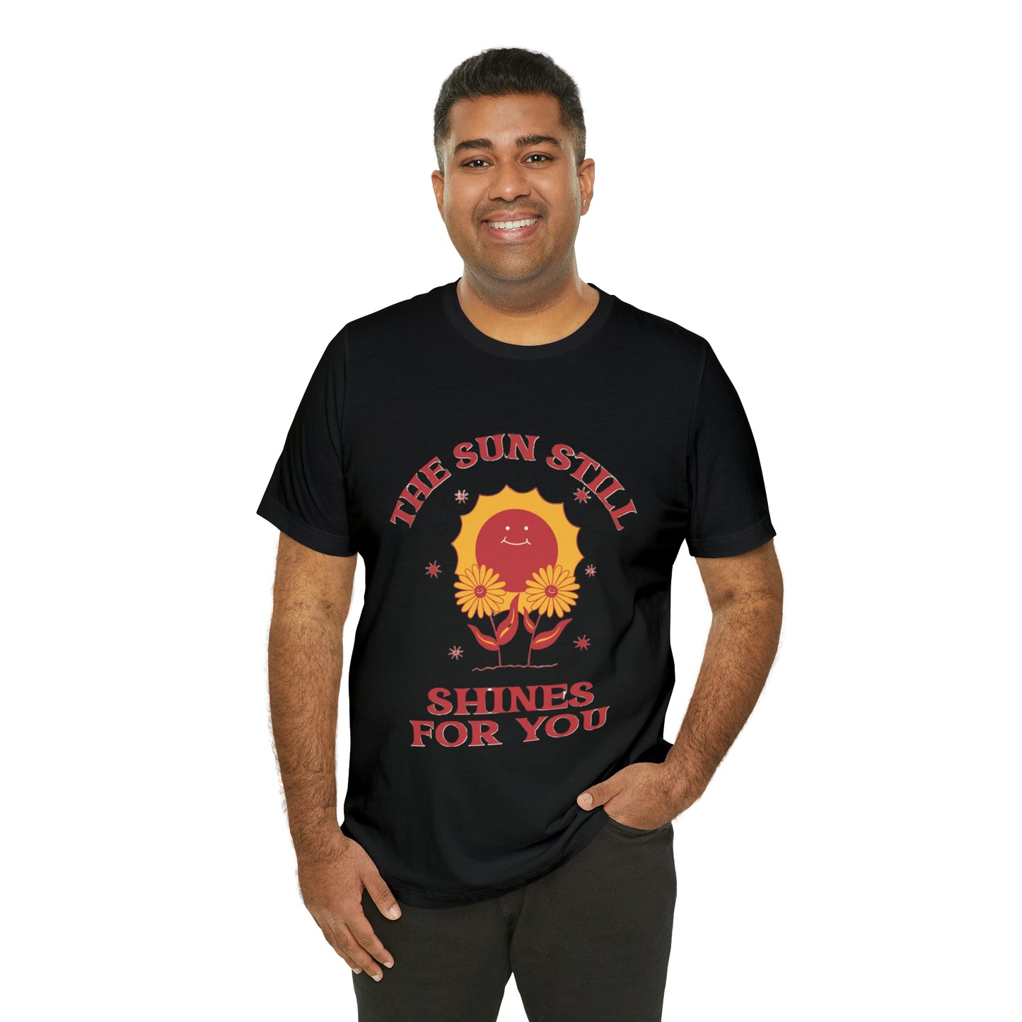 Sunshine Embrace T-Shirt on Unisex Jersey Short Sleeve Tee