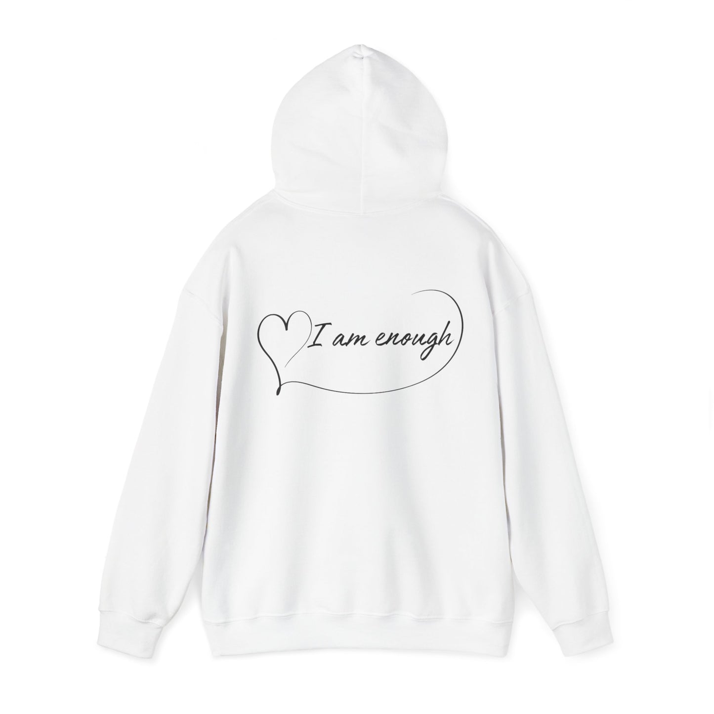 Mirror Reflection 'I Am Enough' Hoodie on Unisex Heavy Blend™ Hooded Sweatshirt