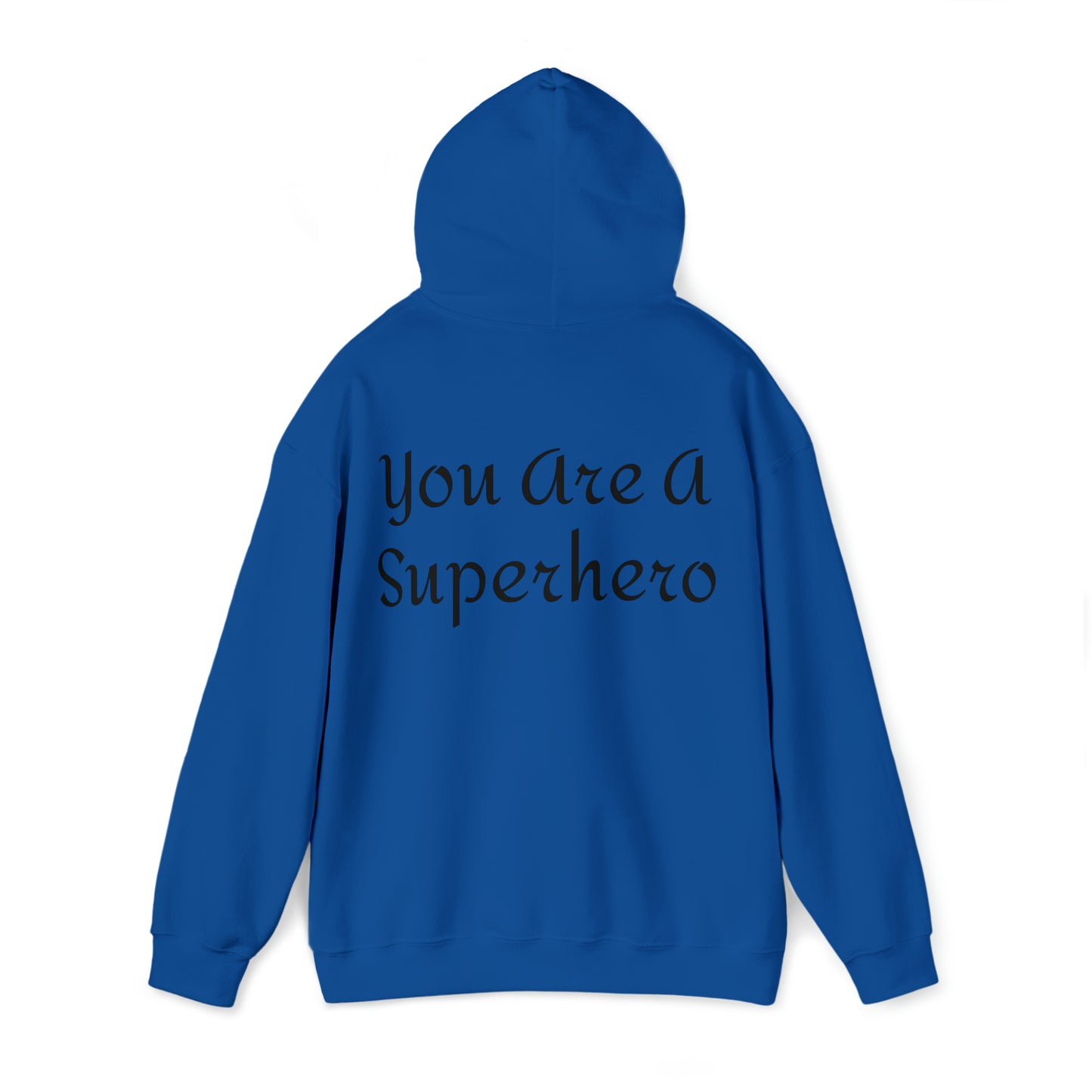 Mirror Hero Affirmation Hoodie on Unisex Heavy Blend™ Hooded Sweatshirt You Are A Superhero Reverse