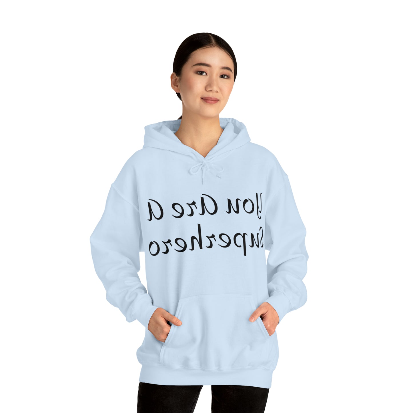 Mirror Hero Affirmation Hoodie on Unisex Heavy Blend™ Hooded Sweatshirt You Are A Superhero Reverse