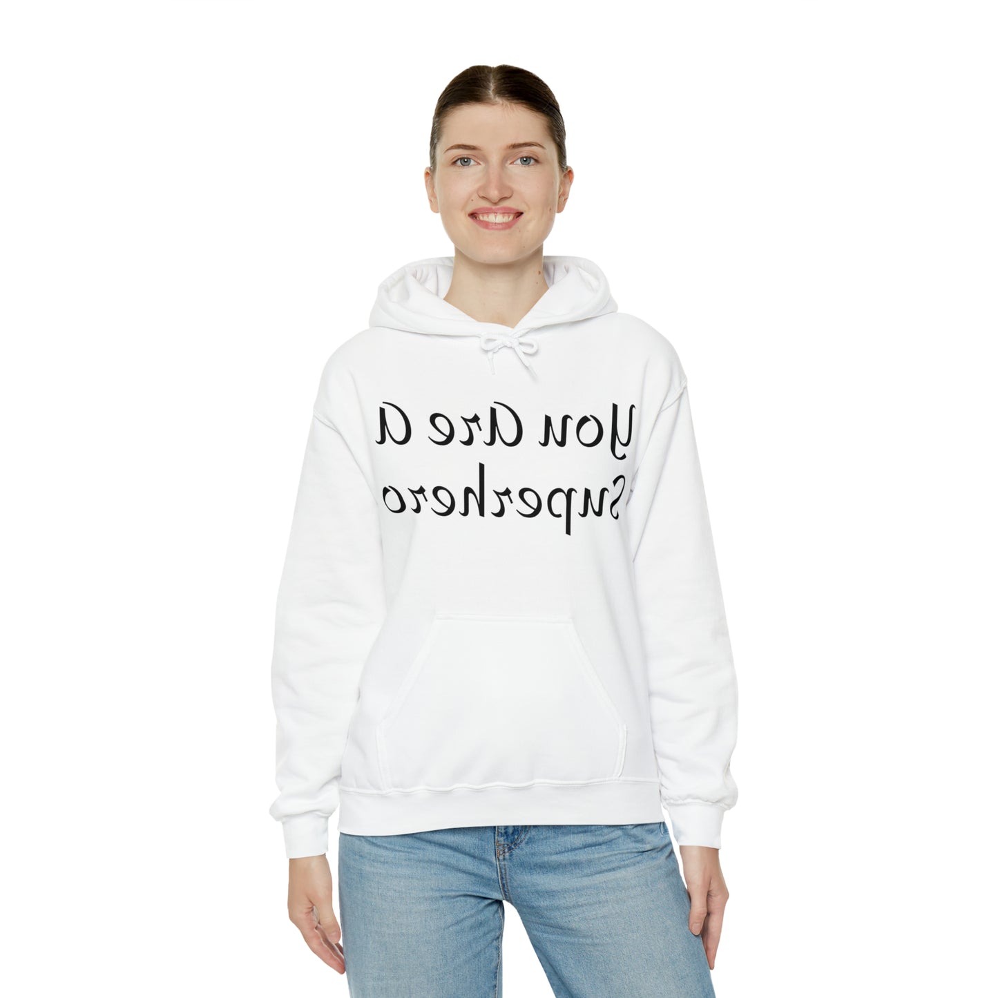 Mirror Hero Affirmation Hoodie on Unisex Heavy Blend™ Hooded Sweatshirt You Are A Superhero Reverse