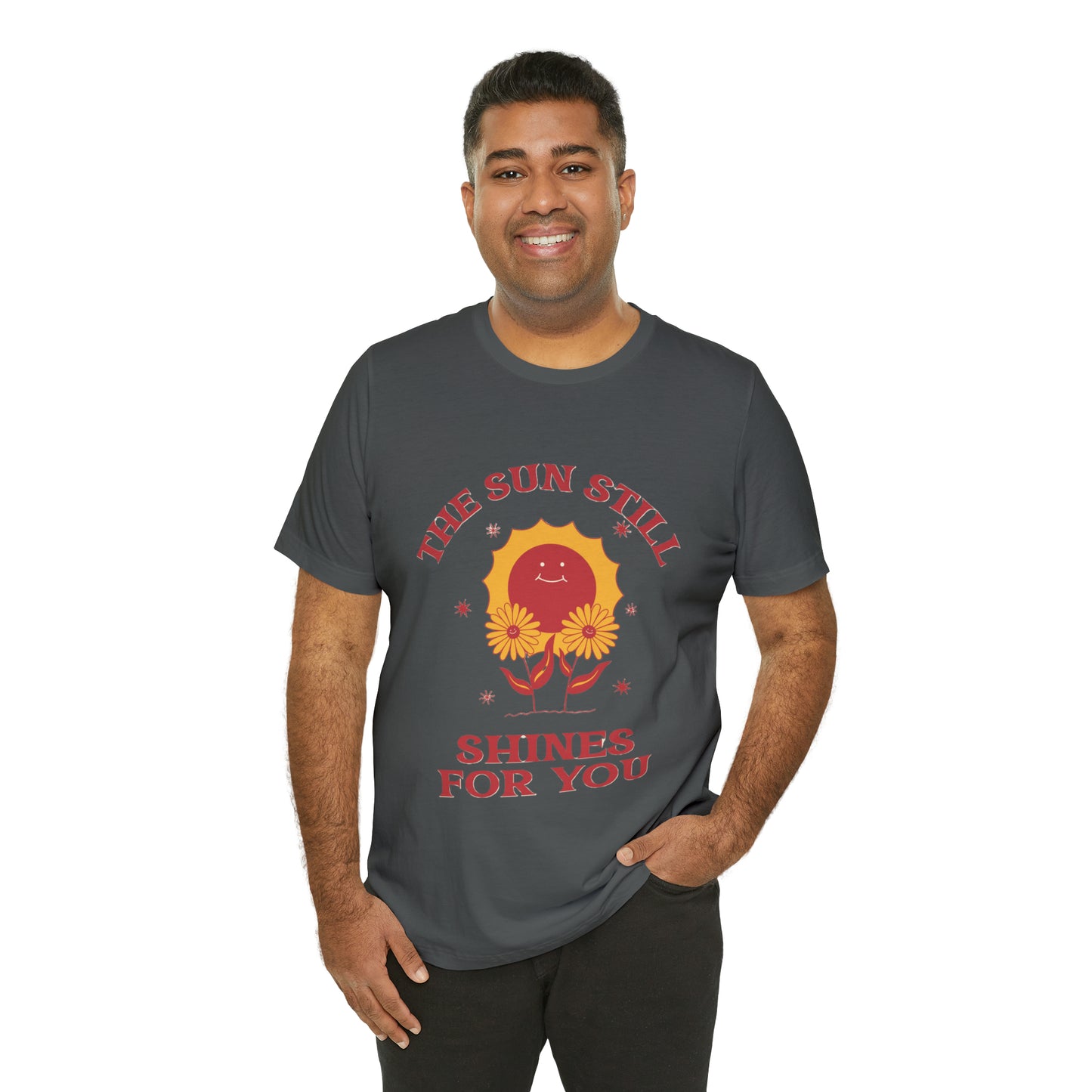 Sunshine Embrace T-Shirt on Unisex Jersey Short Sleeve Tee