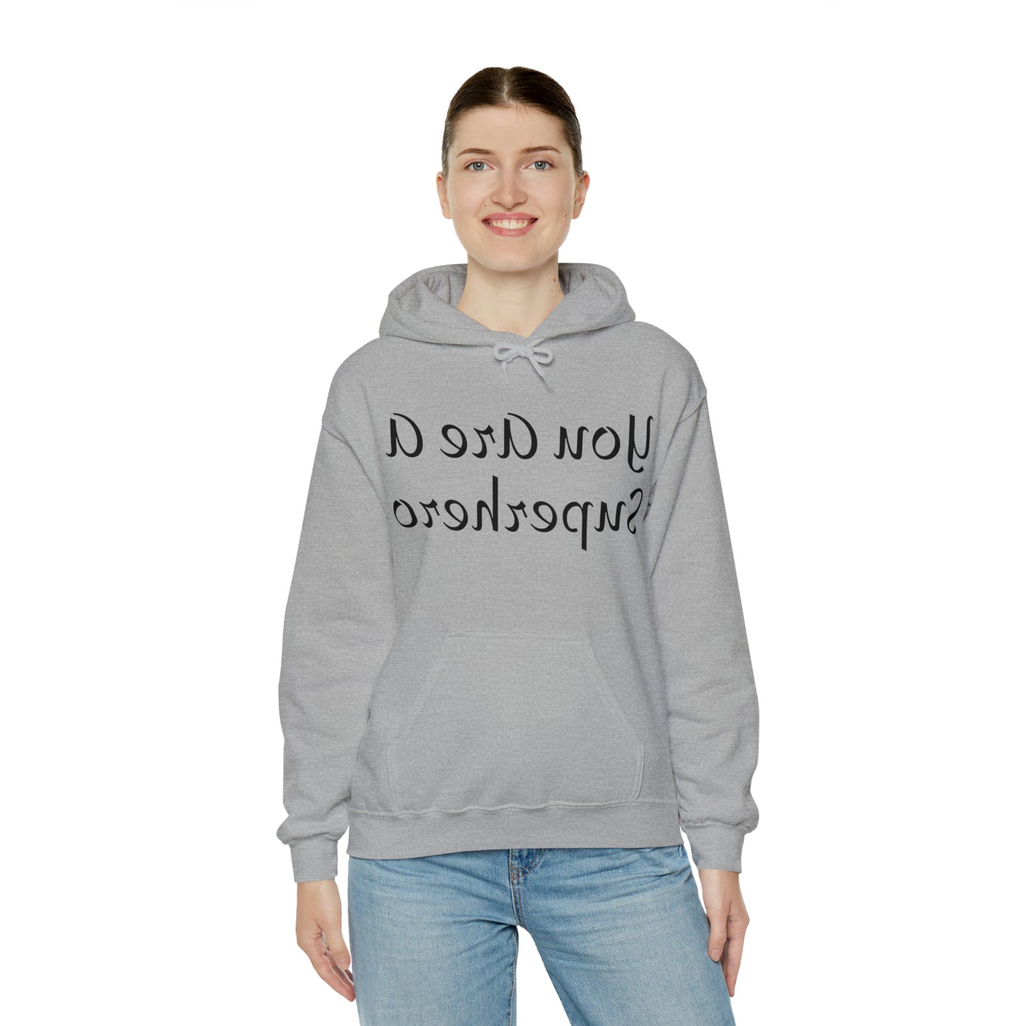 Mirror Hero Affirmation Hoodie on Unisex Heavy Blend™ Hooded Sweatshirt You Are A Superhero Reverse