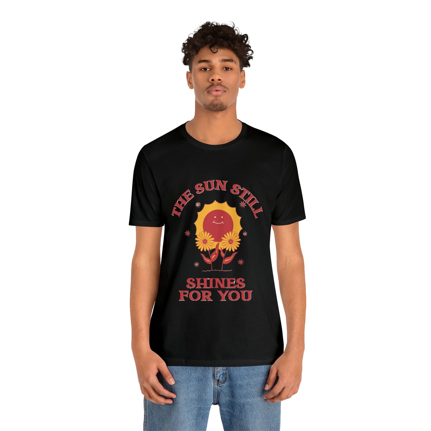 Sunshine Embrace T-Shirt on Unisex Jersey Short Sleeve Tee