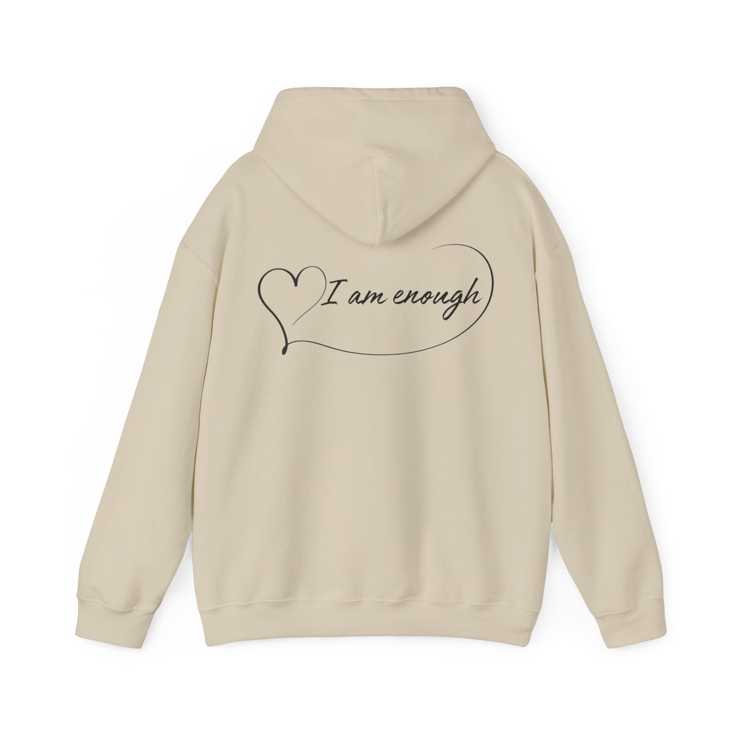 Mirror Reflection 'I Am Enough' Hoodie on Unisex Heavy Blend™ Hooded Sweatshirt