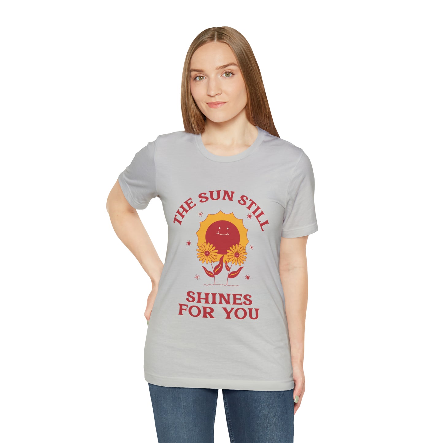 Sunshine Embrace T-Shirt on Unisex Jersey Short Sleeve Tee