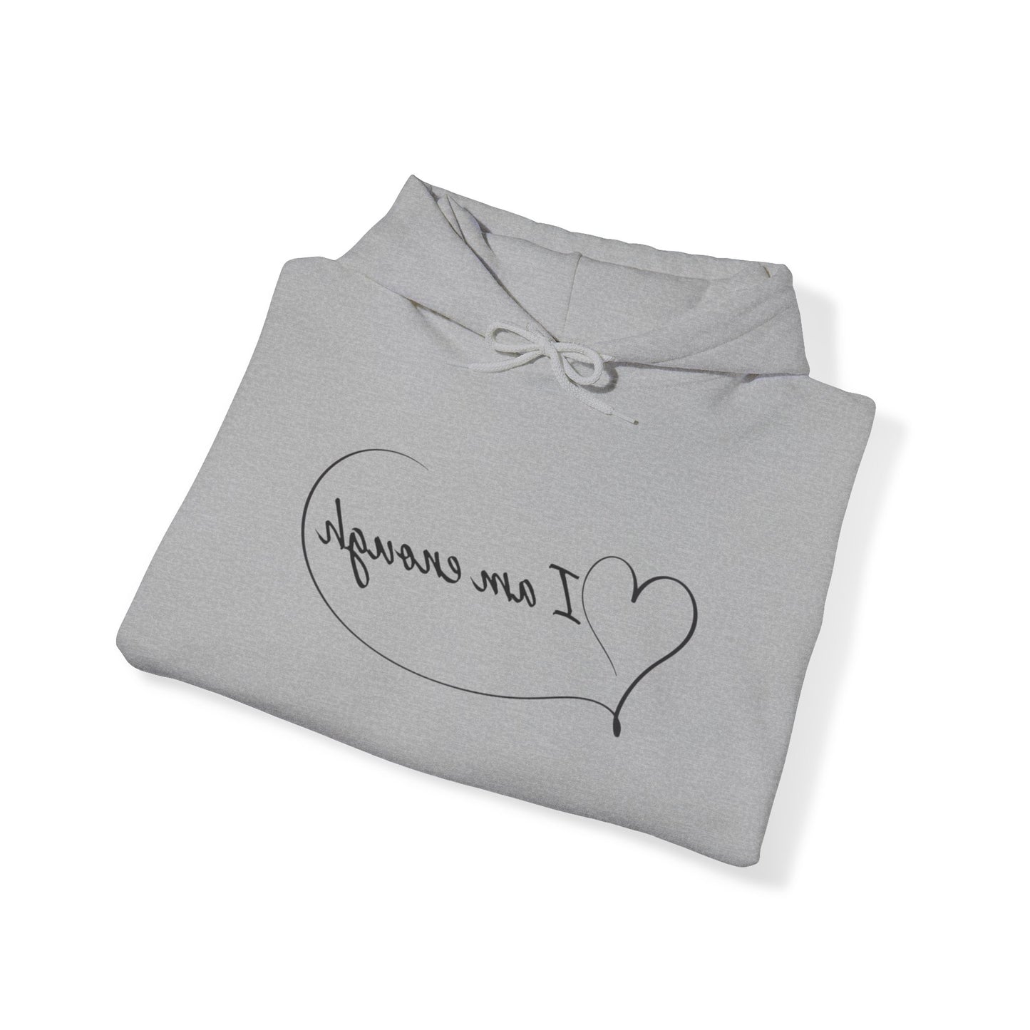 Mirror Reflection 'I Am Enough' Hoodie on Unisex Heavy Blend™ Hooded Sweatshirt