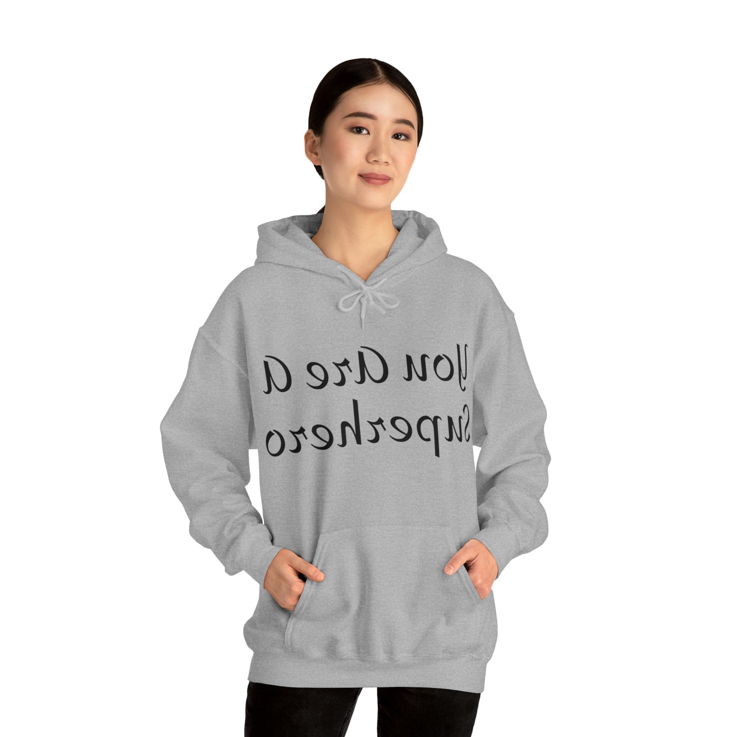 Mirror Hero Affirmation Hoodie on Unisex Heavy Blend™ Hooded Sweatshirt You Are A Superhero Reverse