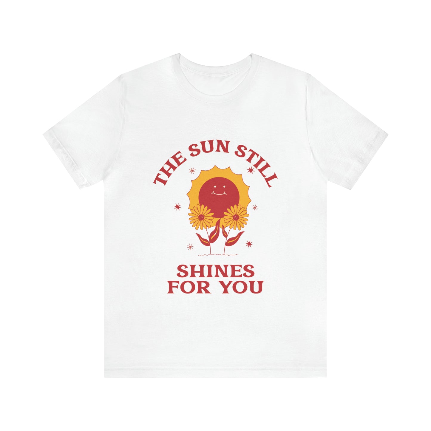 Sunshine Embrace T-Shirt on Unisex Jersey Short Sleeve Tee