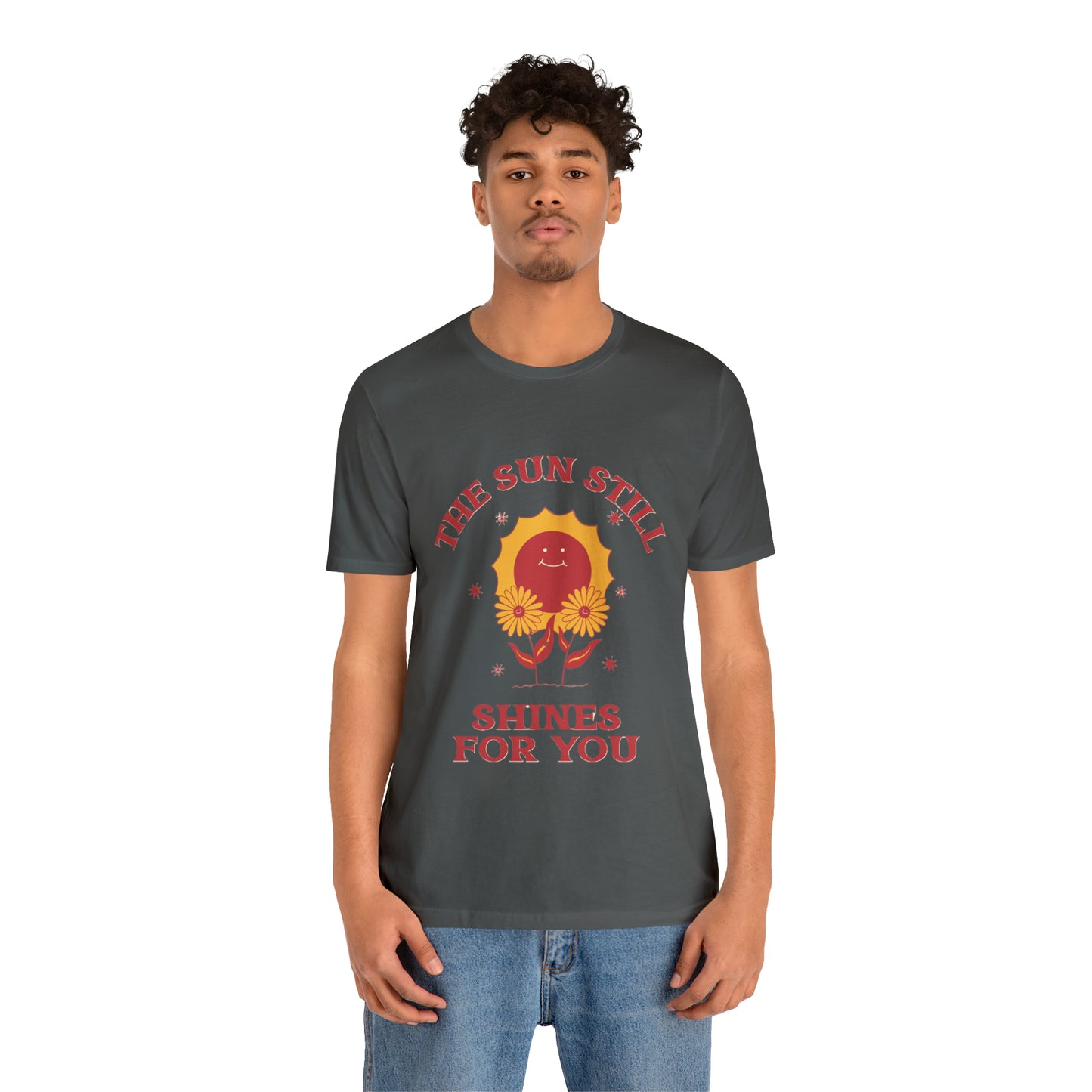 Sunshine Embrace T-Shirt on Unisex Jersey Short Sleeve Tee