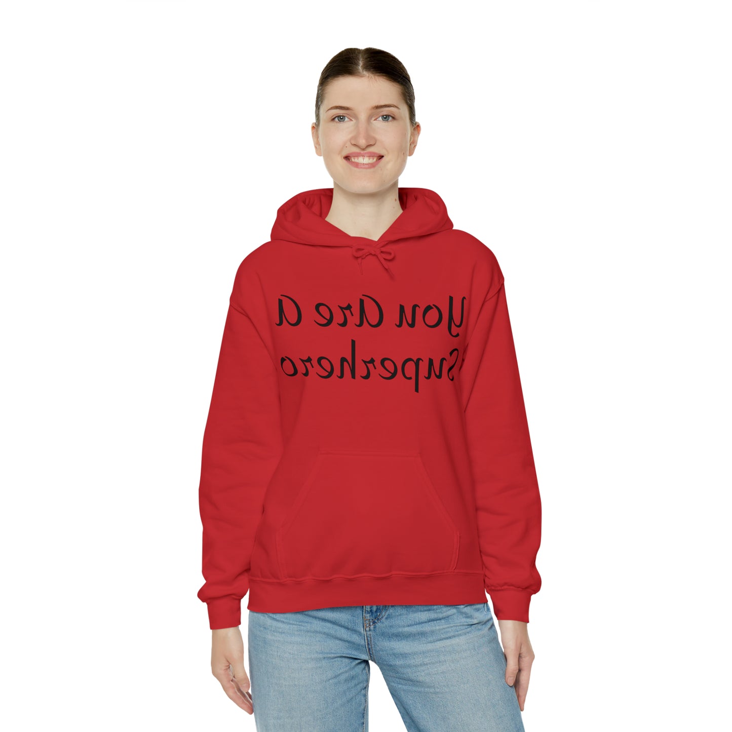 Mirror Hero Affirmation Hoodie on Unisex Heavy Blend™ Hooded Sweatshirt You Are A Superhero Reverse