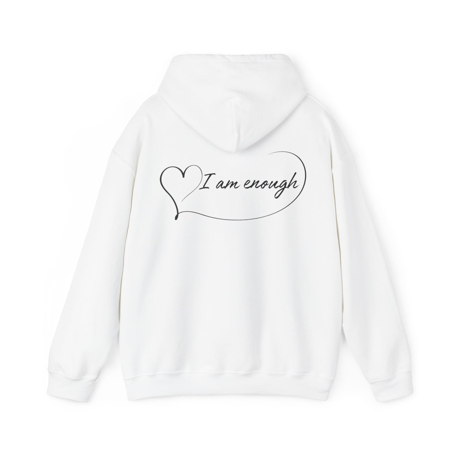 Mirror Reflection 'I Am Enough' Hoodie on Unisex Heavy Blend™ Hooded Sweatshirt