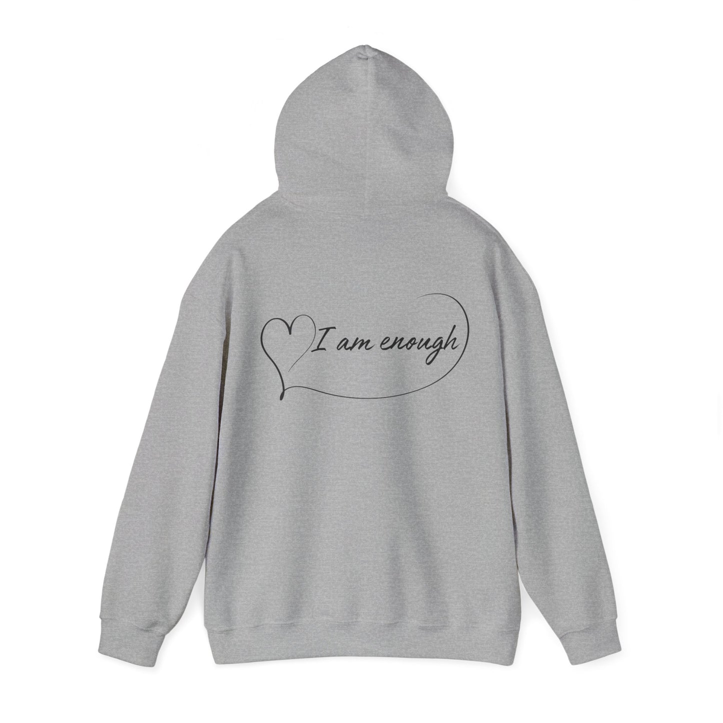 Mirror Reflection 'I Am Enough' Hoodie on Unisex Heavy Blend™ Hooded Sweatshirt