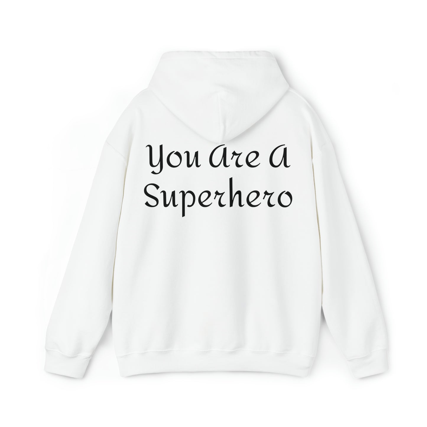 Mirror Hero Affirmation Hoodie on Unisex Heavy Blend™ Hooded Sweatshirt You Are A Superhero Reverse