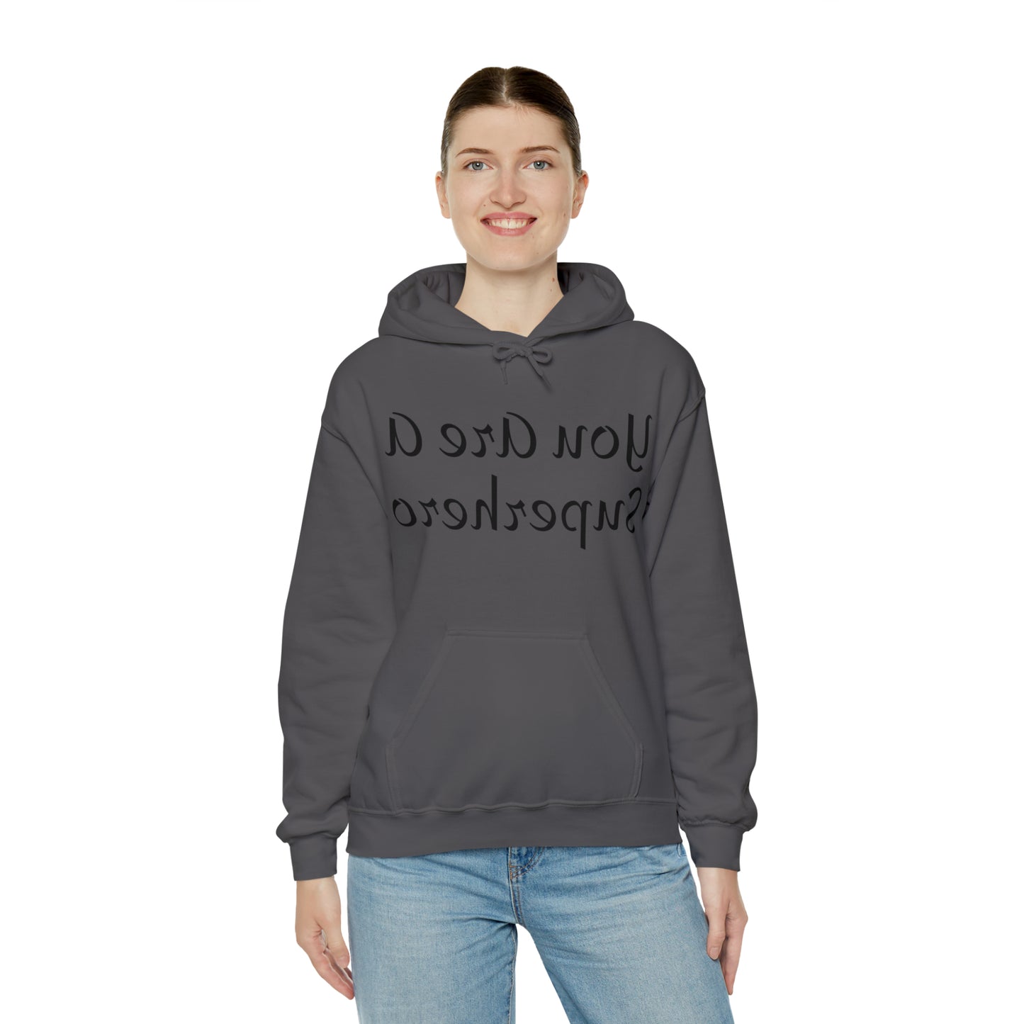 Mirror Hero Affirmation Hoodie on Unisex Heavy Blend™ Hooded Sweatshirt You Are A Superhero Reverse