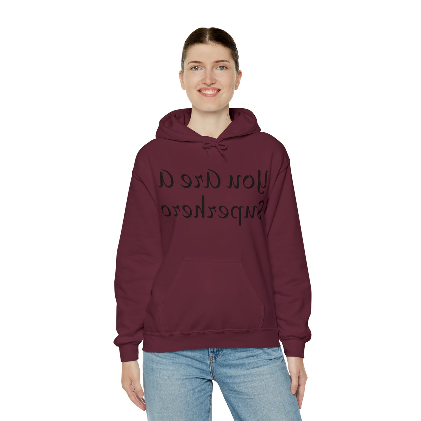 Mirror Hero Affirmation Hoodie on Unisex Heavy Blend™ Hooded Sweatshirt You Are A Superhero Reverse