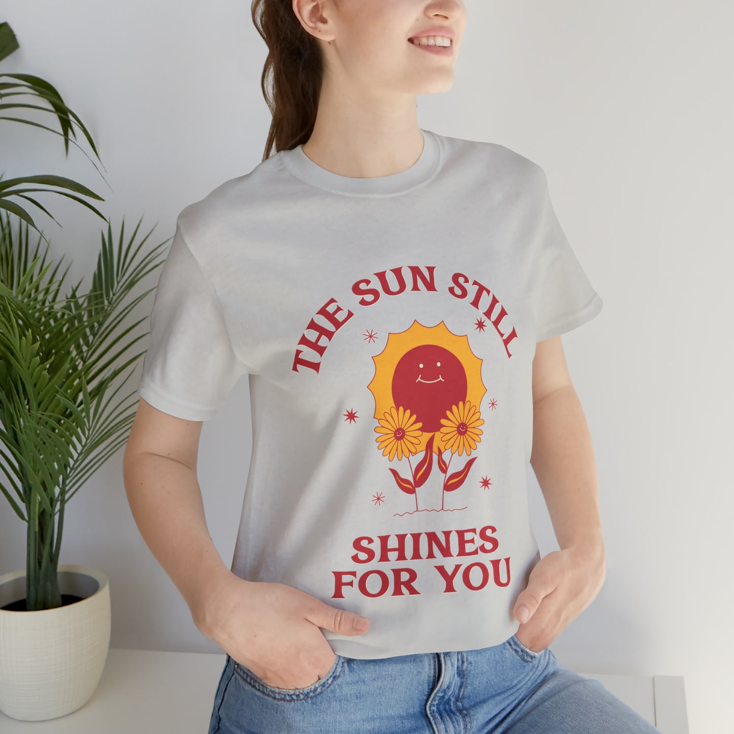 Sunshine Embrace T-Shirt on Unisex Jersey Short Sleeve Tee