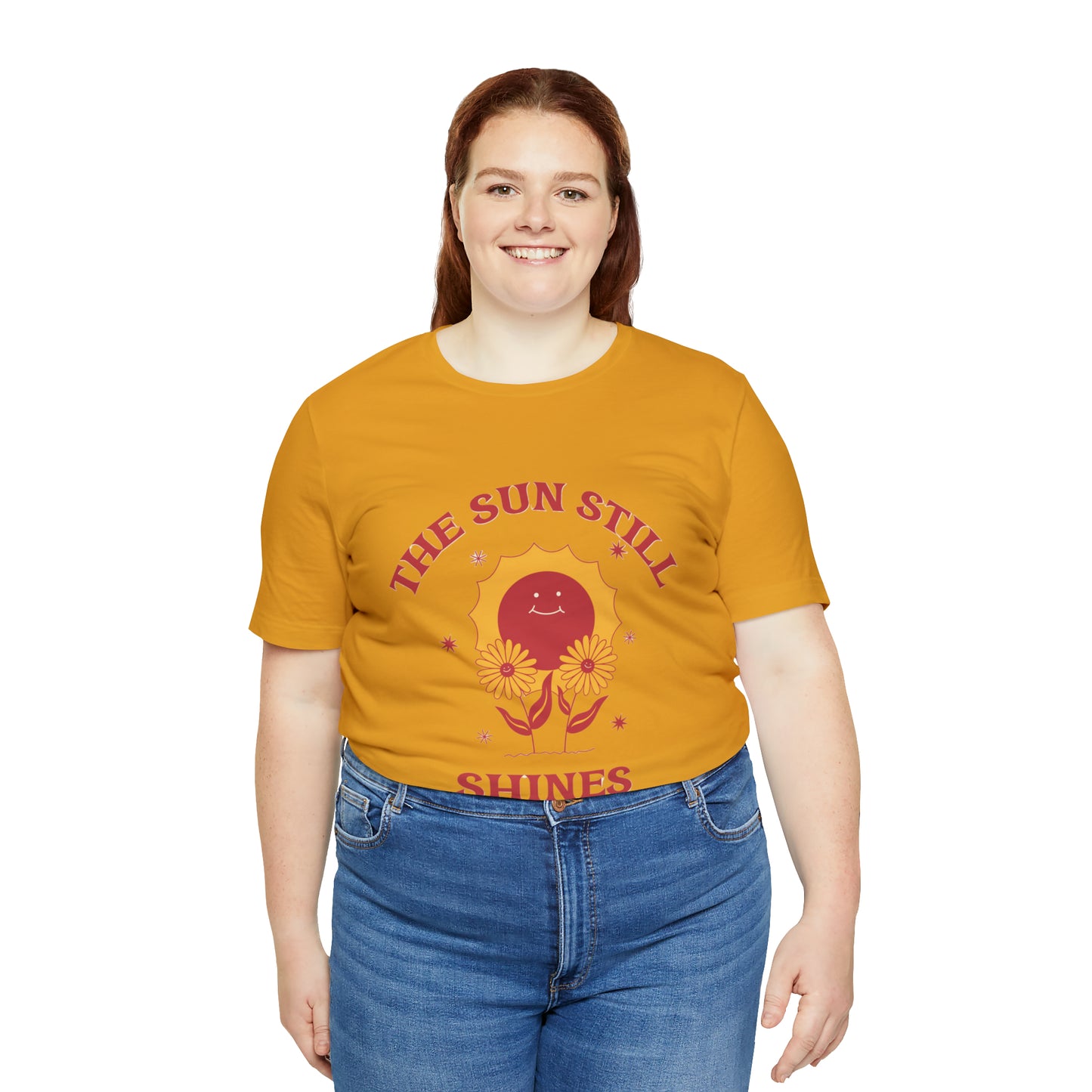 Sunshine Embrace T-Shirt on Unisex Jersey Short Sleeve Tee