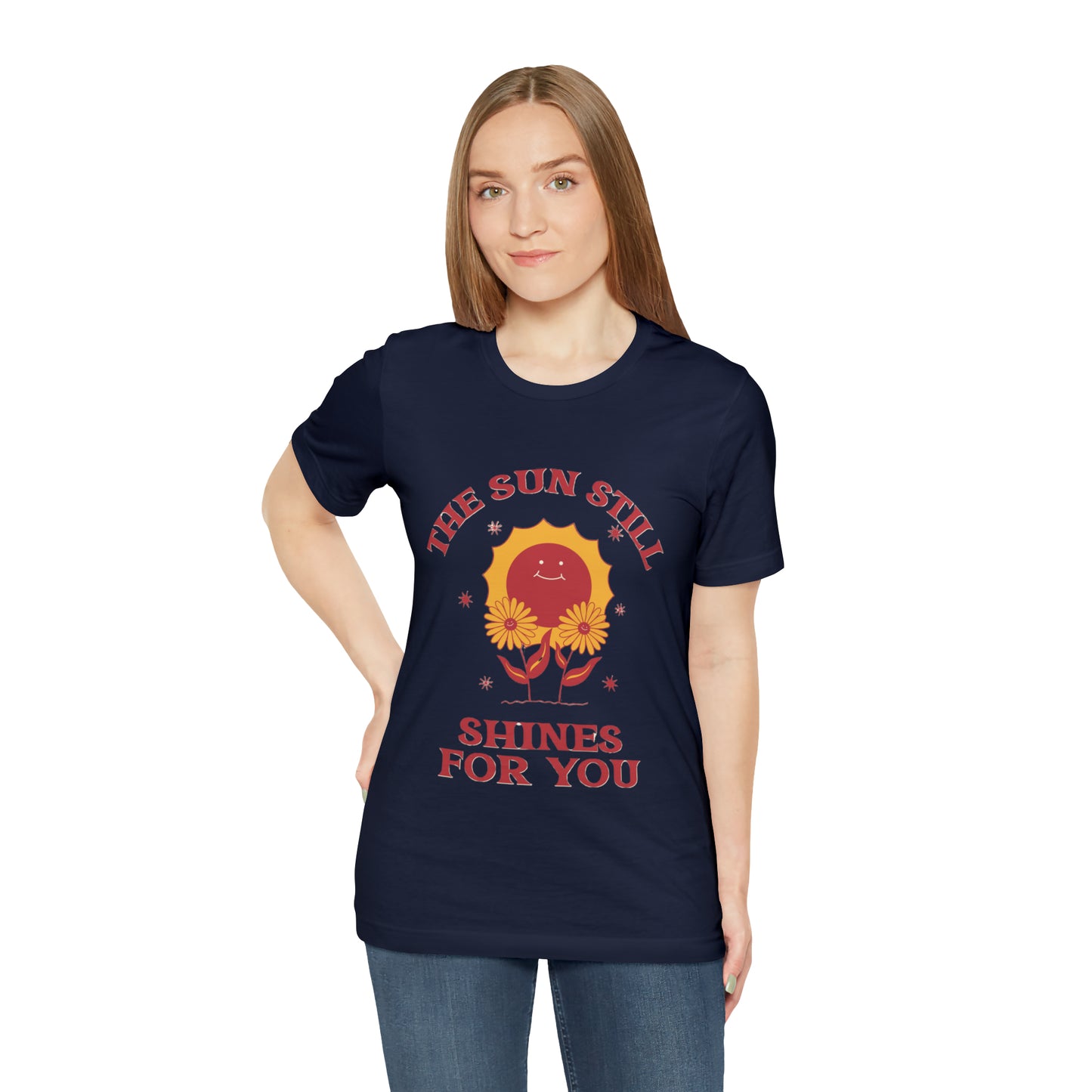 Sunshine Embrace T-Shirt on Unisex Jersey Short Sleeve Tee