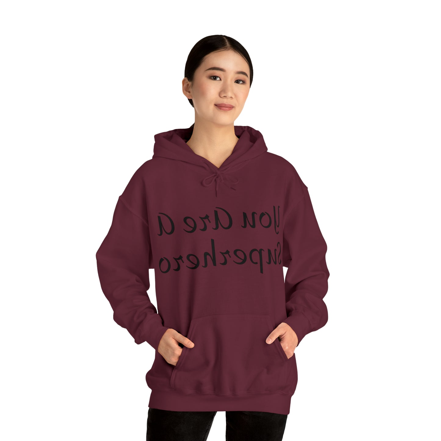 Mirror Hero Affirmation Hoodie on Unisex Heavy Blend™ Hooded Sweatshirt You Are A Superhero Reverse