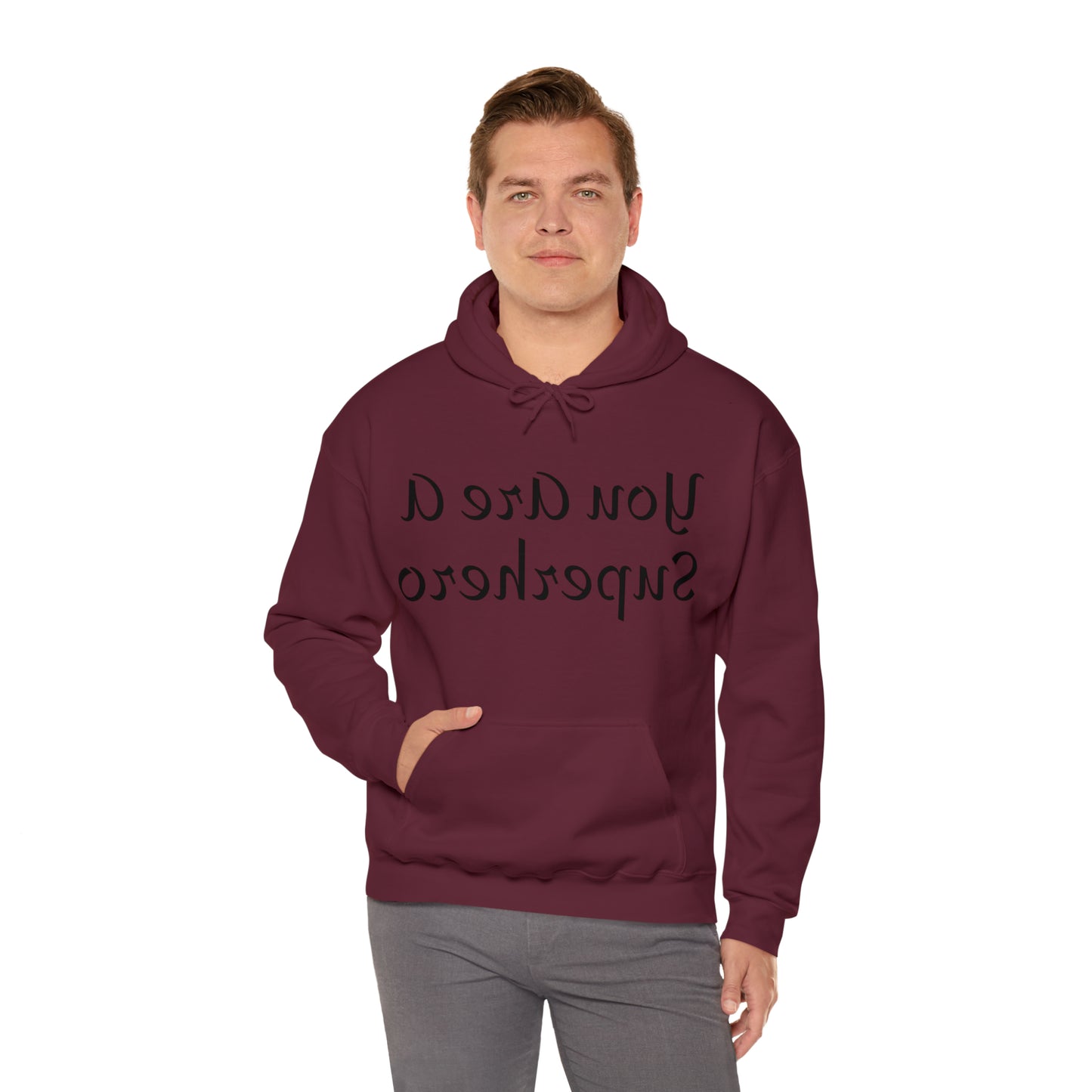 Mirror Hero Affirmation Hoodie on Unisex Heavy Blend™ Hooded Sweatshirt You Are A Superhero Reverse