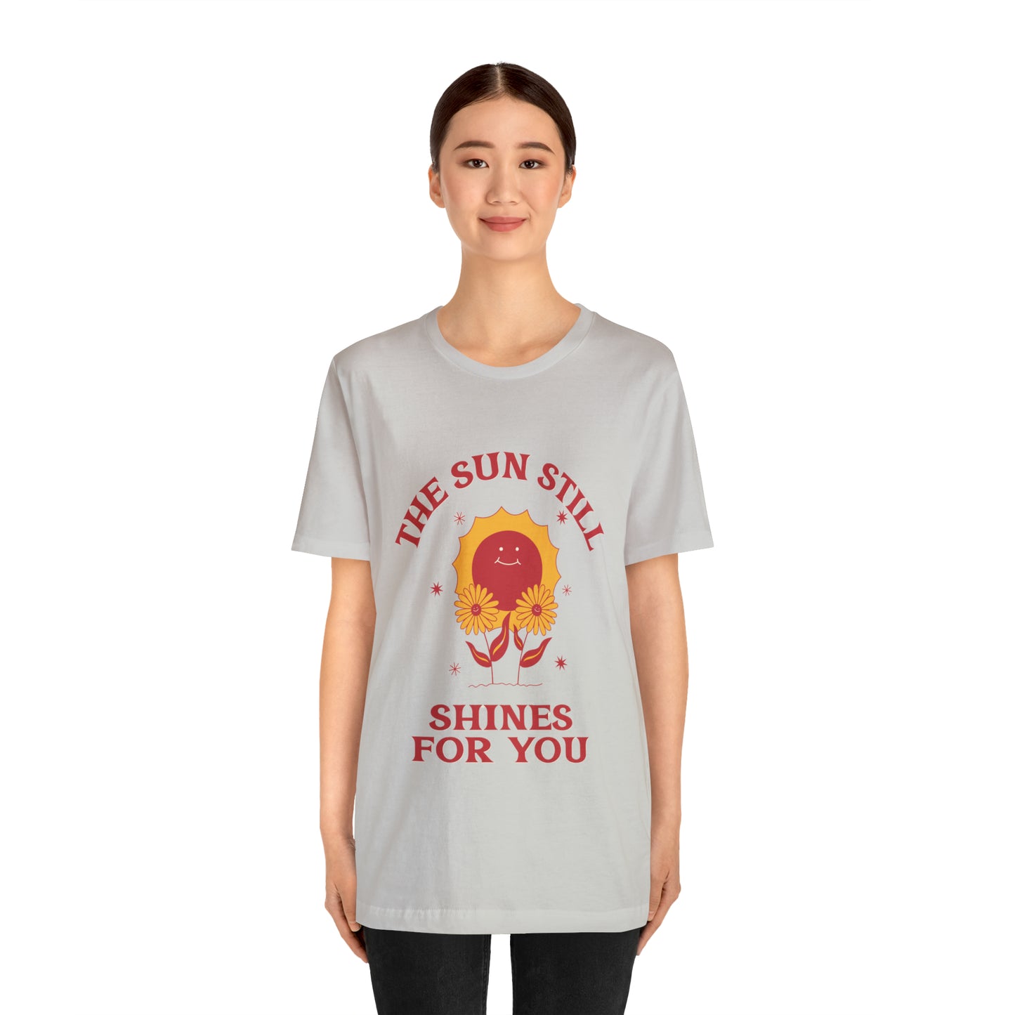 Sunshine Embrace T-Shirt on Unisex Jersey Short Sleeve Tee