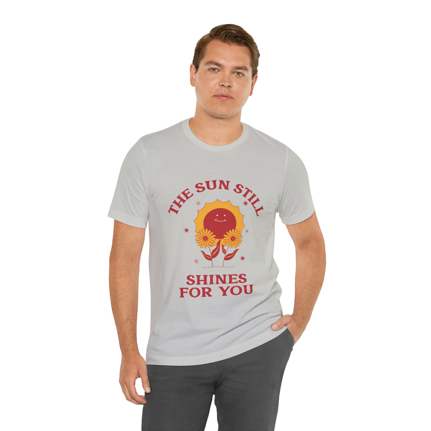 Sunshine Embrace T-Shirt on Unisex Jersey Short Sleeve Tee