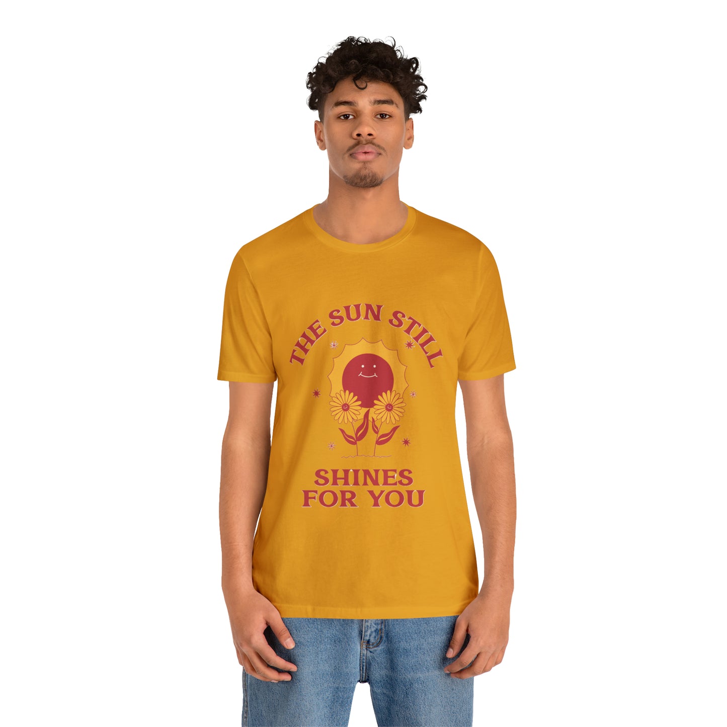 Sunshine Embrace T-Shirt on Unisex Jersey Short Sleeve Tee